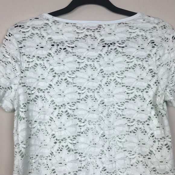 ANN TAYLOR LOFT lace knit blouse top small Sz S - Picture 7 of 8